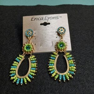 NWT Vintage Erica Lyons Chandlier Pierced Earrings